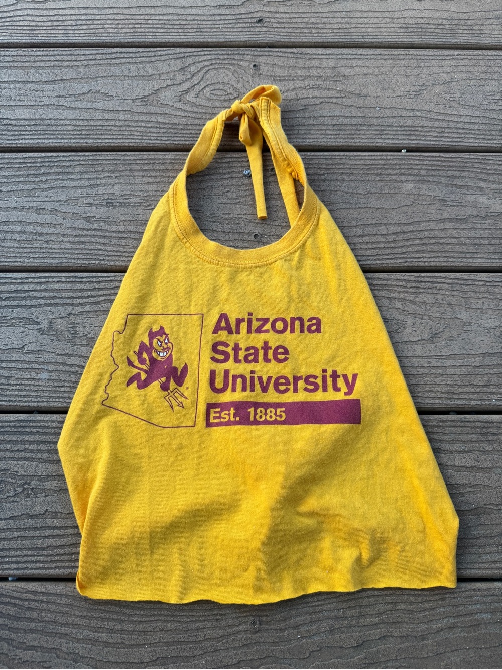 Arizona State sun devils Yellow Halter Crop Top